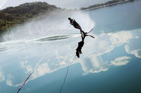 Water skiing on Lake Caldonazzo - Trentino